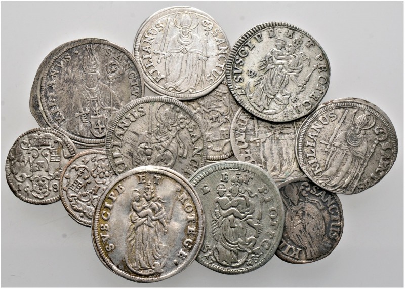 12 Stücke: WÜRZBURG. Kleinmünzen. Batzen zu 5 Kreuzer 1748, Batzen zu 4 Kreuzer ...