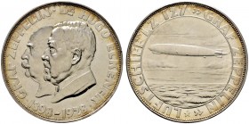 Luftfahrt. 
Silbermedaille 1928 von J. Bernhart, auf das Luftschiff "LZ 127 Graf Zeppelin". Die Büsten von Zeppelin und Dr. Eckener nach links / Luft...