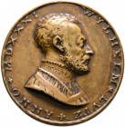 Personenmedaillen. 
Einseitiges Modell aus braunem Speckstein(?) einer Medaille 1531 auf Wylhelm Lutz (Lebensdaten unbekannt). Dessen bärtiges Brustb...
