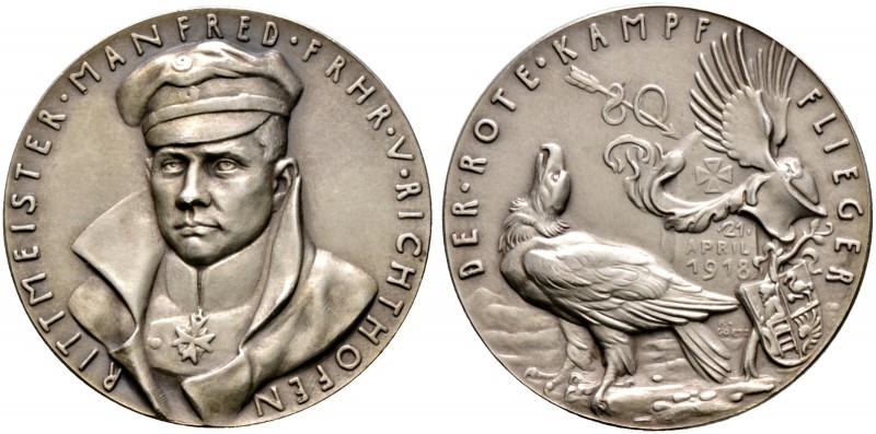 Medailleure. Goetz, Karl (1875-1950) 
Mattierte Silbermedaille 1918. Auf den To...