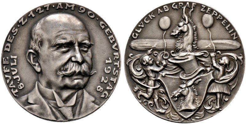 Medailleure. Goetz, Karl (1875-1950) 
Mattierte Silbermedaille 1928. Auf die Ta...
