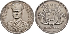 Medailleure. Goetz, Karl (1875-1950) 
Mattierte Silbermedaille 1929. Auf General Juan Vicente Gomez (geb. 1857 in San Antonio de Tachira, gest. 1935 ...