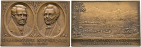 Medaillen und Plaketten von Mayer und Wilhelm, Stuttgart. 
Bronzeplakette 1904 auf den 14. Internationalen Amerikanisten-Kongress in Stuttgart. Brust...