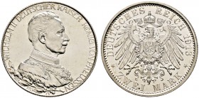 Silbermünzen des Kaiserreiches. PREUSSEN 
Wilhelm II. 1888-1918. 2 Mark 1913 A. Regierungsjubiläum. J. 111.
Polierte Platte