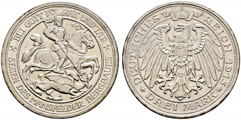Silbermünzen des Kaiserreiches. PREUSSEN 
Wilhelm II. 1888-1918. 3 Mark 1915 A....