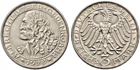 Weimarer Republik. 
3 Reichsmark 1928 D. Dürer. J. 332.
kleine Randunebenheiten, sehr schön-vorzüglich