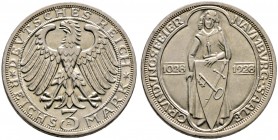 Weimarer Republik. 
3 Reichsmark 1928 A. Naumburg. J. 333.
gutes vorzüglich