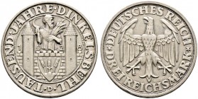 Weimarer Republik. 
3 Reichsmark 1928 D. Dinkelsbühl. J. 334.
sehr schön-vorzüglich