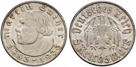 Drittes Reich. 
5 Reichsmark 1933 F. Luther. J. 353.
vorzüglich-Stempelglanz