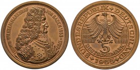 Bundesrepublik Deutschland. 
Vorlagestück aus bronziertem Messing zur 5 DM-Münze 1955 auf den 300. Todestag von Ludwig Wilhelm Markgraf von Baden (de...