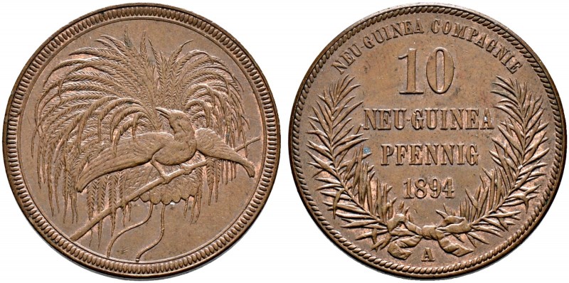 Nebengebiete. 
Deutsch-Neuguinea. 10 Neu-Guinea-Pfennig 1894 A. J. 703.
vorzüg...