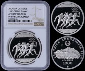 GREECE: 1000 Drachmas (1996) (type I) in silver (0,925) with ancient runners commemorating the 1896 Athens Olympics Centenary. Inside slab by NGC "PF ...