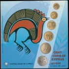 CYPRUS: Official coin set (2007) including 1 Cent to 50 Cent (2004). Inside official blister. (Fitikides 173, 185, 197, 208, 220 & 227). Uncirculated.
