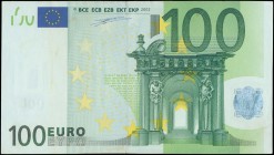 GREECE: 100 Euro (2002) in green and multicolor. S/N: "Y00223143139". Printer press and plate "G006A1". Signature by Willem Duisenberg. Pressed. (Pick...