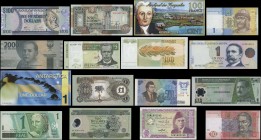 Set of 16 different banknotes from 16 different countries. Please check all the photos. Uncirculated.