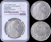 AUSTRIA: Set of 2 coins including 1 Taler (1765) in silver + 1 Taler (1780 SF) (Burgau) in silver. The coins are inside slabs by NGC "AU DETAILS - SUR...
