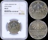GERMANY: 5 Mark (1979 G) in copper-nickel clad nickel commemorating the 100th Anniversary of birth of Otto Hahn. Obv: Stylized eagle above legend. Rev...