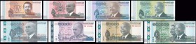 CAMBODIA: Set of 8 banknotes including 20000 riels (2008) + 1000 Riels (2012) + 100000 Riels (2012) + 2000 Riels (2013) + 50000 Riels (2013) + 10000 R...