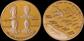 Bronze medal (1984) commemorating the 40th Anniversary of D-Day. Diameter: 50mm. Weight: 50,7gr. Extremely Fine.