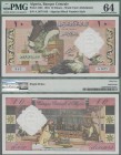 Algeria: Banque Centrale d'Algérie 10 Dinars 1964 with Algerian Block # style, P.123b, excellent condition with a few tiny staple holes as usually, PM...