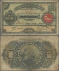 Angola: 1000 Reis 1909 with Seal Type ”Filial em Loanda”, P.27, margin splits and toned paper. Condition: F. Rare!
 [differenzbesteuert]