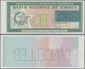 Angola: Banco Nacional de Angola unissued design proof for a 250 Kwanzas note ND(~1980's), P.NL, unsigned remainder with perforation ”Cancelled”, almo...