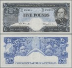 Australia: The Commonwealth Bank of Australia 5 Pounds ND(1954-59), P.31, perfect original shape and UNC condition. Rare!
 [differenzbesteuert]