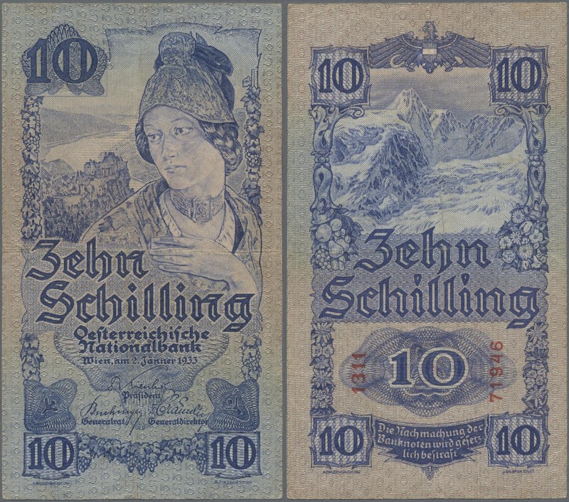 Austria: Oesterreichische Nationalbank 10 Schilling 1933, P.99b with numerals ”1...