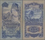 Austria: Oesterreichische Nationalbank 10 Schilling 1933, P.99b with numerals ”10” in four corners on diagonal and vertical lines, still nice conditio...