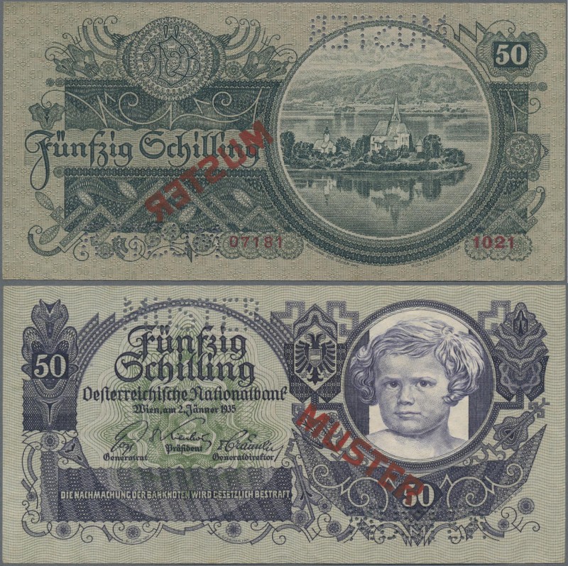 Austria: Oesterreichische Nationalbank 50 Schilling 1935 SPECIMEN, P.100s with r...