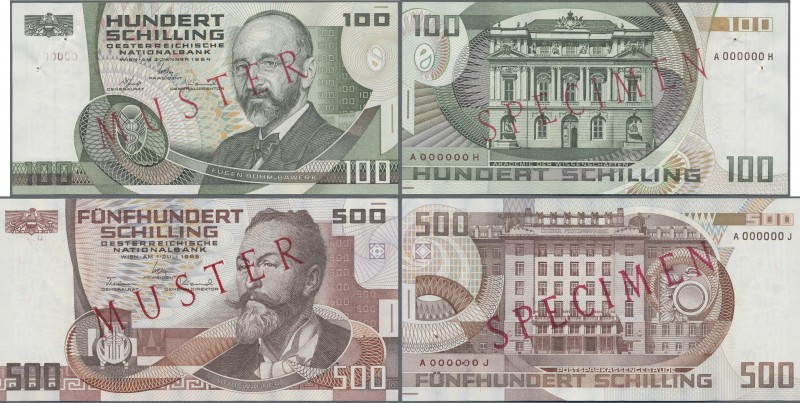 Austria: Oesterreichische Nationalbank Lot 2 Banknotes: 100 Schilling 1984 P.150...