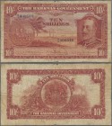 Bahamas: The Bahamas Government 10 Shillings L.1919, P.6 with portrait of King George V, small margin splits, toned paper and tiny pinholes at center ...