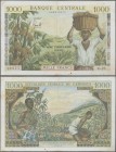 Cameroon: Banque Centrale - République Fédérale du Cameroun 1000 Francs ND(1962), P.12b, still nice with taped tear at upper margin, rusty spots and p...