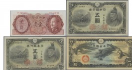 China: Very nice set with 11 banknotes with running serial numbers within each lot, comprising 4x China 10 Cents 1946 P.395 with serial numbers 2F3406...