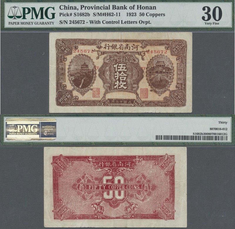 China: Provincial Bank of Honan 50 Coppers 1923, P.S1682b, PMG 30 Very Fine.
 [...