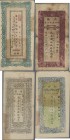 China: Sinkiang Provincial Government - Finance Department Treasury, set with 4 banknotes with 400 Cash 1931 P.S1851 (F/F- with larger border tears), ...