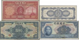 China: Very nice lot with 15 banknotes issued between 1928 till 1948 comprising for the HUPEH PROVINCIAL BANK 10 Cents 1928 P.S2101 (F), for the BANK ...