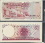 Congo: Banque Central du Congo - Zaire front and back composite essay for 100 Francs 1960 without signature, serial number 000000, P.NL, both uniface ...