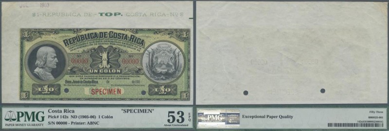 Costa Rica: 1 Colon ND(1905-06) SPECIMEN, P.142s with hand stamped date July 190...