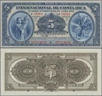 Costa Rica: Banco Internacional de Costa Rica 5 Colones 1919-30 SPECIMEN, P.174s, punch hole cancellation, zero serial number and red overprint ”Speci...