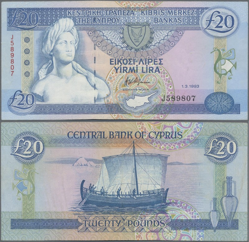 Cyprus: 20 Pounds 1993 P. 56b, in UNC condition.
 [differenzbesteuert]