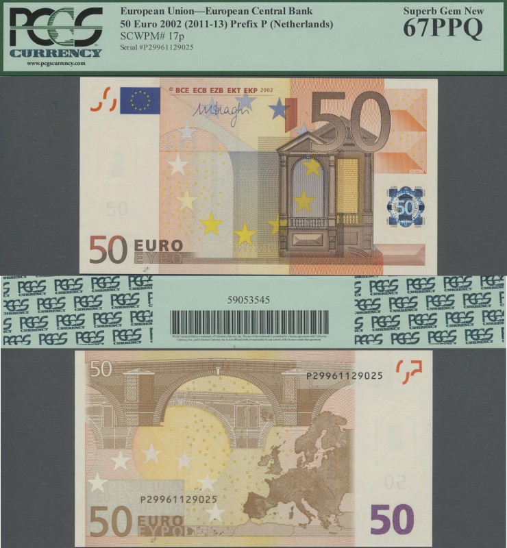 EURO: European Central Bank 50 Euros 2002 (2011-13), prefix letter P = NETHERLAN...