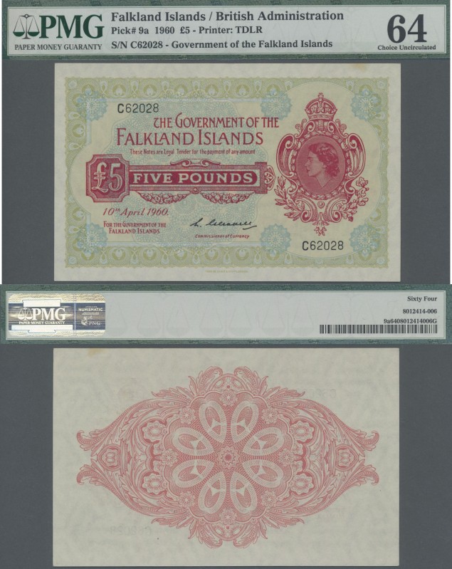 Falkland Islands: The Government of the Falkland Islands 5 Pounds April 10th 196...