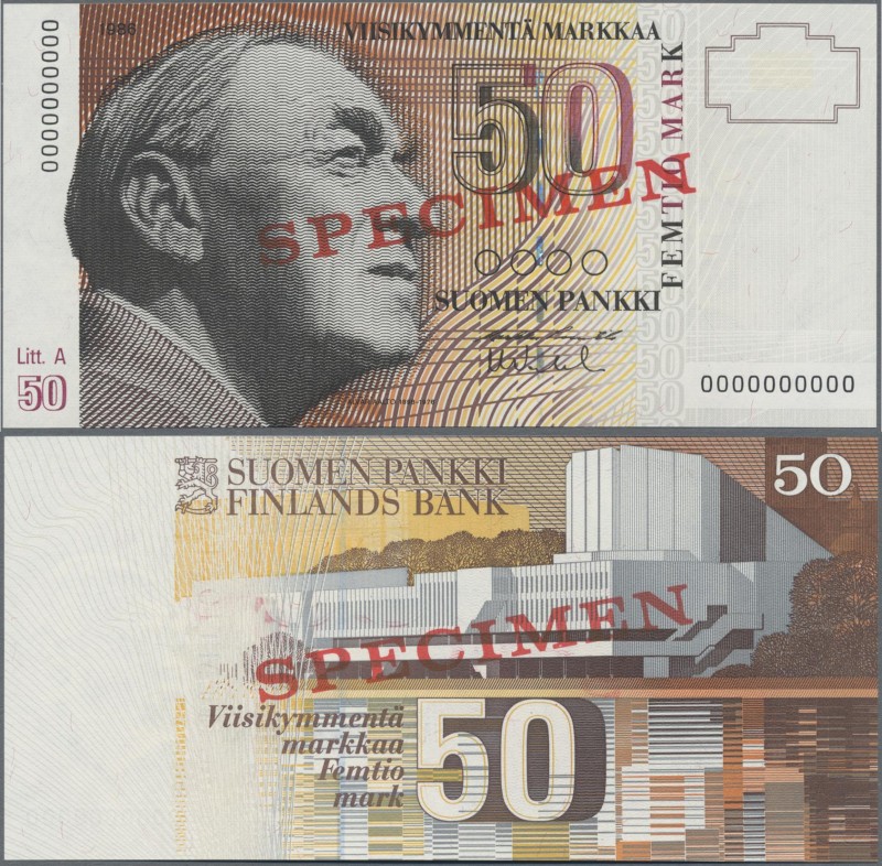 Finland: Suomen Pankki / Finlands Bank 50 Markkaa 1986, Litt. A, with signatures...