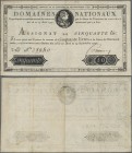 France: Domaines Nationaux 50 Livres Assignat of the September 29th 1790 issue, P.A34, still great condition with minor margin splits, lightly stained...