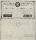France: Domaines Nationaux 50 Livres Assignat of the April 30th 1792 issue, P.A58, very nice condition without larger damages and strong paper, just a...
