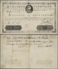 France: Domaines Nationaux 200 Livres Assignat of the April 30th 1792 issue, P.A59, highest denomination of this series, small rusty holes due to ink ...