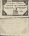 France: République Française 50 Livres Assignat of the December 14th 1792 issue, P.A72, almost perfect condition with great embossing and strong paper...