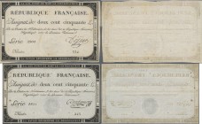 France: République Française pair of the 250 Livres Assignat, dated September 28th 1793, P.A75, both in still nice condition with lightly toned paper,...