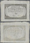 France: République Française 500 Francs Assignat February 08th 1794, P.A77, great condition with wide margin, just some folds and a few minor spots, C...